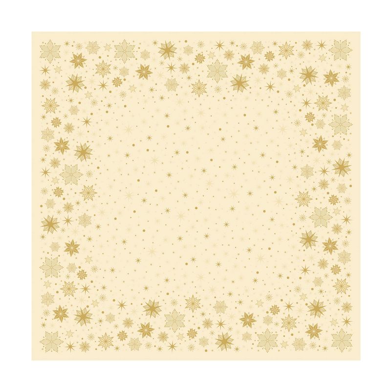 Bio Dunicel Mitteldecke 84x84cm Stargazing Cream Elegante Weihnachtstischdecken Einweg mit Sternendesign