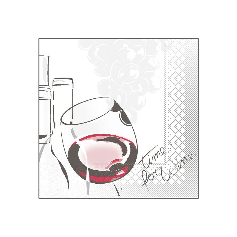 Serviette time for wine 24x24