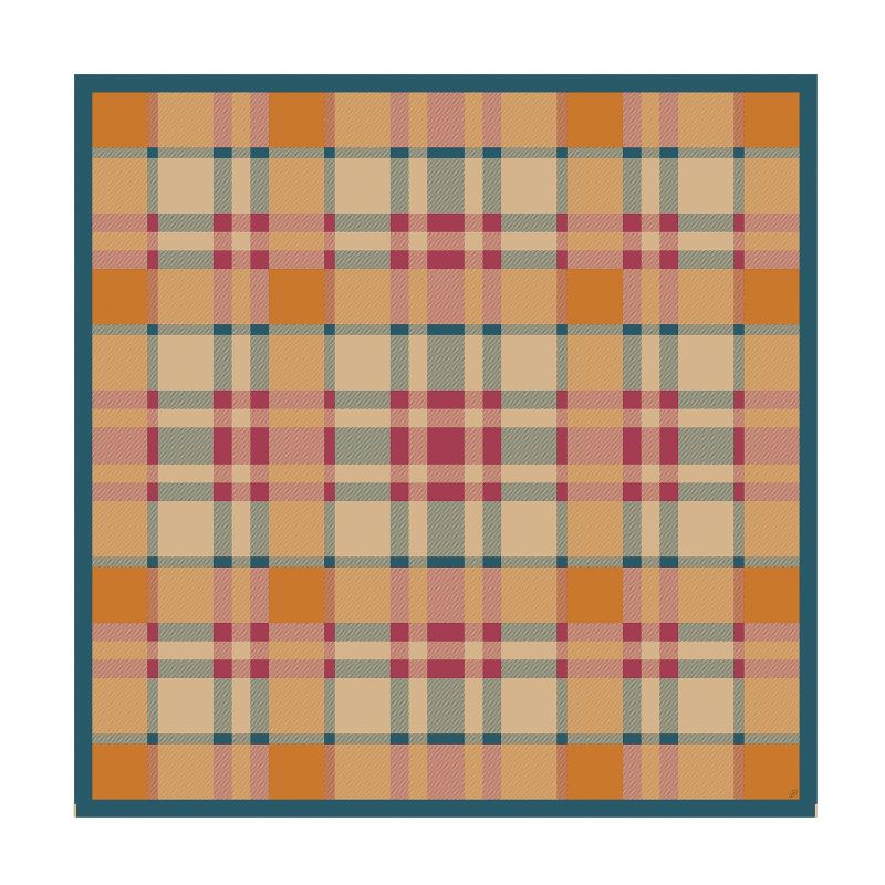 herbstliche Mitteldecke in 84x84cm mit Karomuster