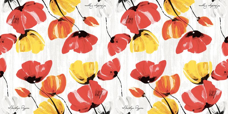 Läufer mit Klatschmohn rot gelb orange