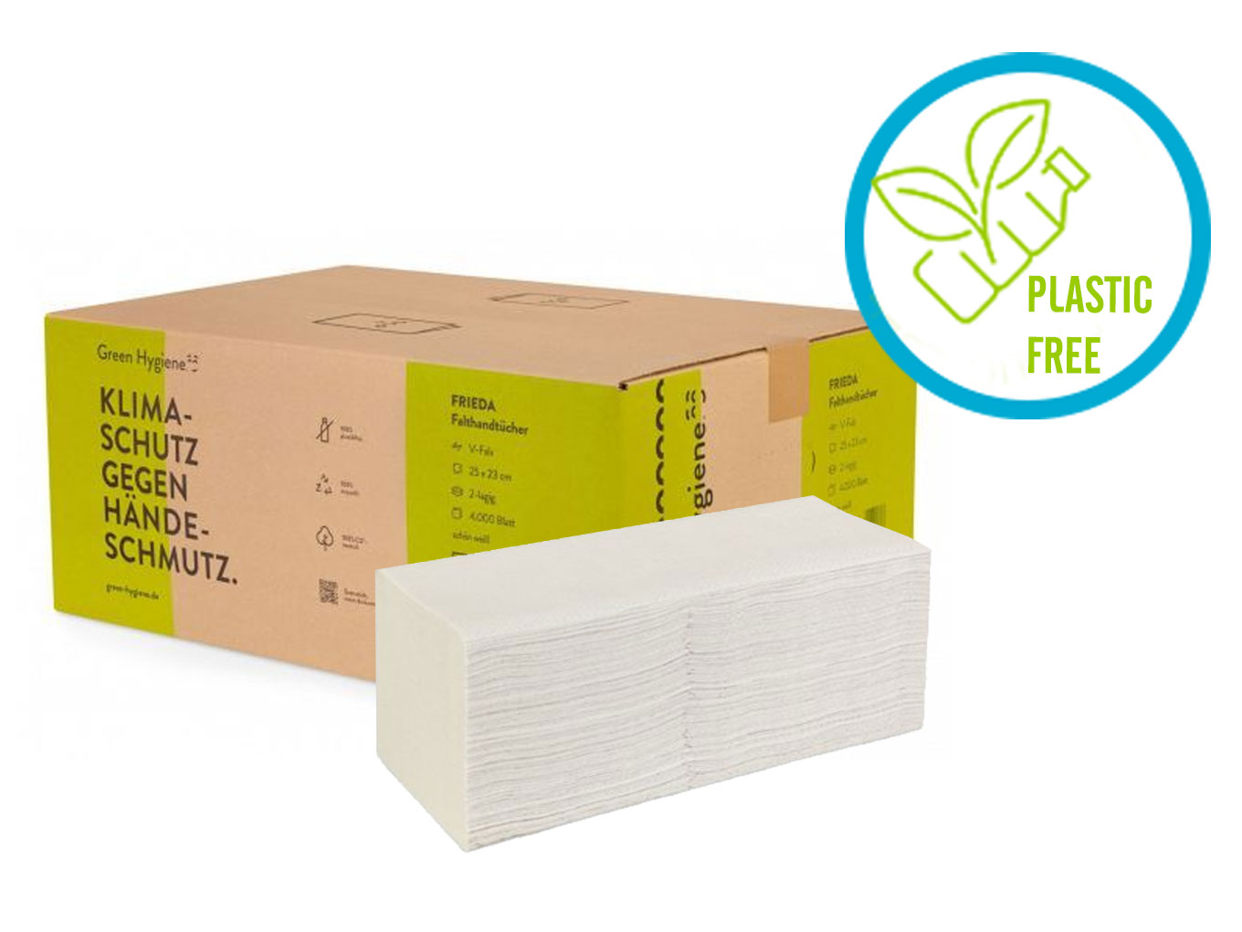 Falthandtücher recycelt ohne Plastik