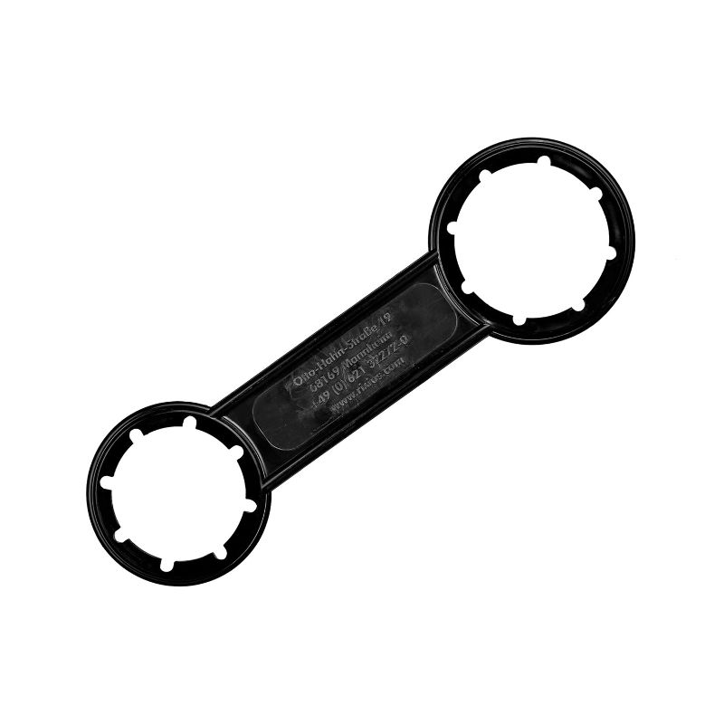 Kanisterschlüssel doppelseitig schwarz zum einfachen öffnen und verschließen von DIN 51/61 Kanistern