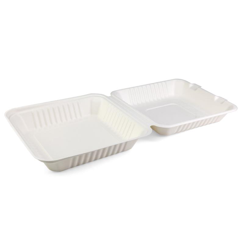 Menübox Senza 230x230x80mm aus Bagasse - PFAS-frei & nachhaltig