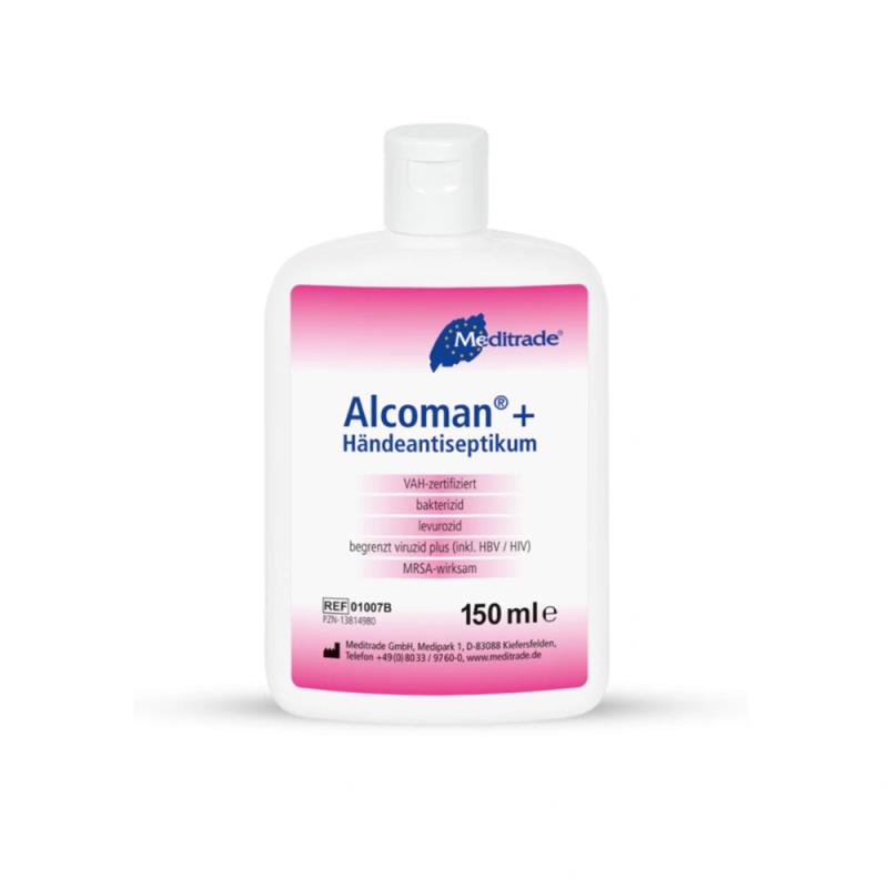 Händedesinfektion Alcoman 150ml 30 Sekunden Einwirkzeit