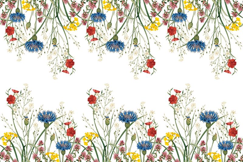 mit Blumenmuster auf weißem Untergrund