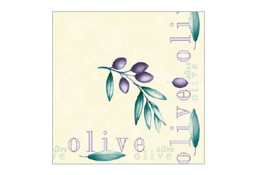 Olive Twigs, Klassik Servietten, 40x40cm 50 Stück