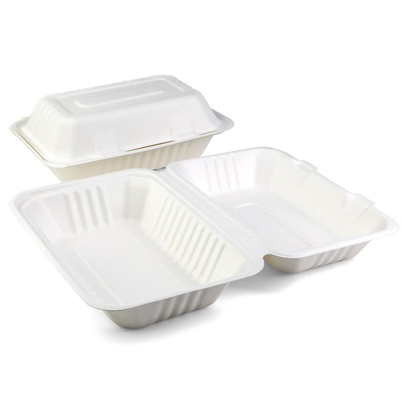 Menübox Senza 230x153x80mm aus Bagasse - PFAS-frei & nachhaltig