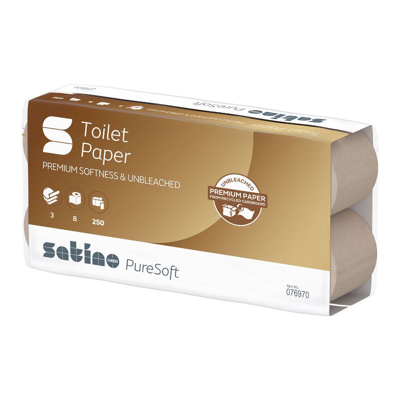 Toilettenpapier PureSoft eco 3lg 64 Rollen 100% recycelt 3-lagiges toilettenpapier für hygienelösungen im b2b-markt